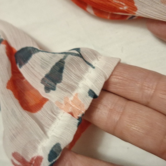 NEW! Baby Girls 2pc Set Long Sleeve Floral Chiffon Dress, Red, ⁃ Carter' - Picture 9 of 11